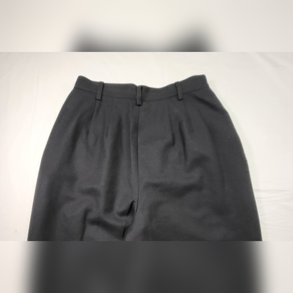 Vintage CASUAL CORNER Pleated Straight Leg Lined Black Wool Slacks - Size 8 - Picture 3 of 5